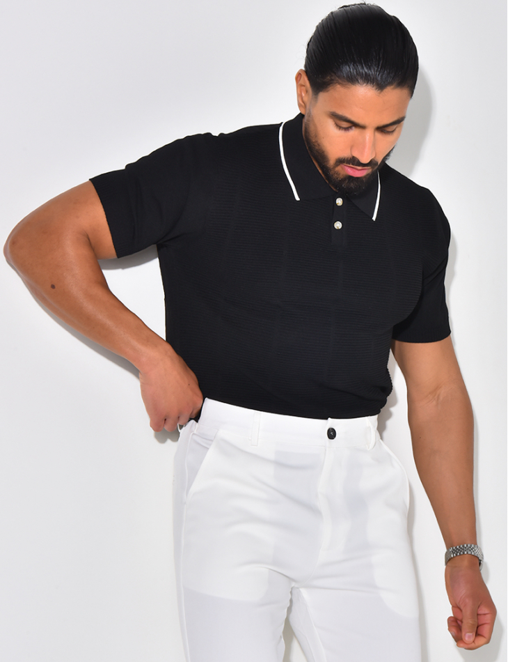 Textured polo shirt