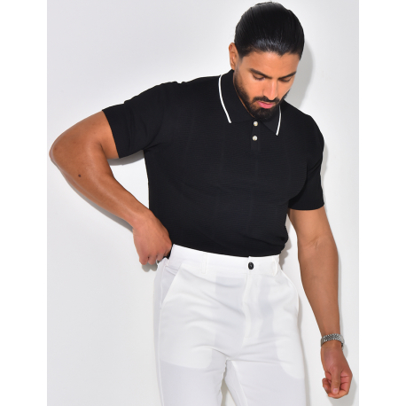 Textured polo shirt