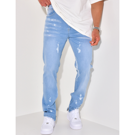 Jeans effet tâches de peinture