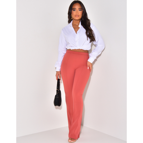 High waist flare trousers