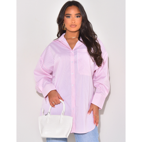 Robe chemise oversize à rayures