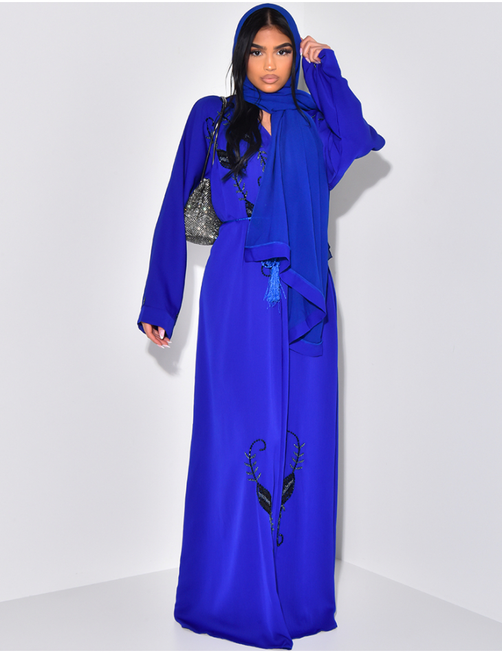 Abaya made in Dubai with rhinestones & voile