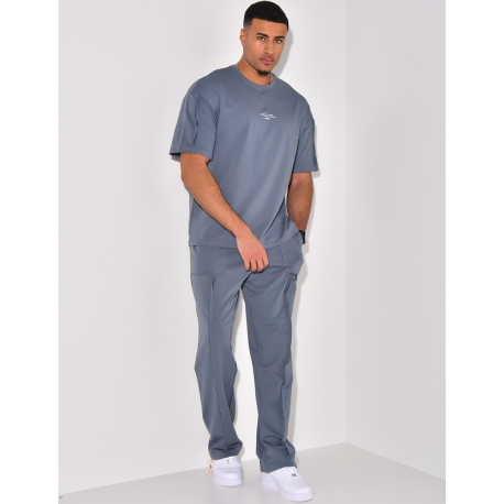 Ensemble pantalon et t-shirt à coutures apparentes "1991-2024"