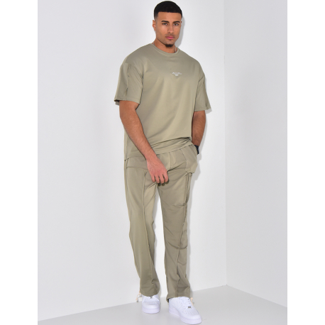 Ensemble pantalon et t-shirt à coutures apparentes "1991-2024"