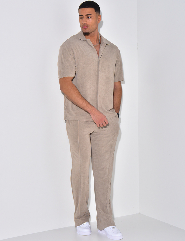 Ensemble chemise et pantalon en éponge