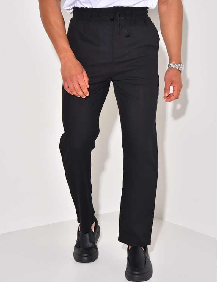 Pantalon effet lin