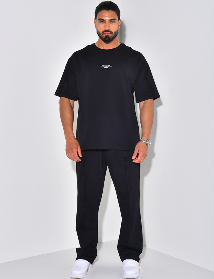 Ensemble pantalon et t-shirt à coutures apparentes "1991-2024"