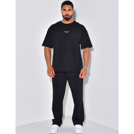 Ensemble pantalon et t-shirt à coutures apparentes "1991-2024"