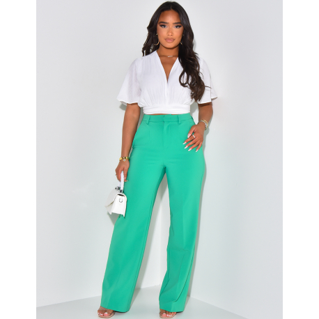 Pantalon de tailleur coupe droite