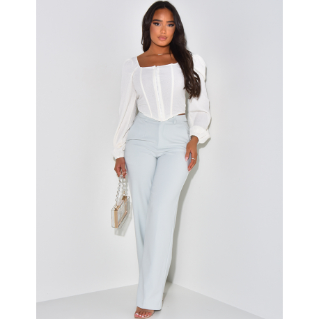 Pantalon de tailleur coupe droite