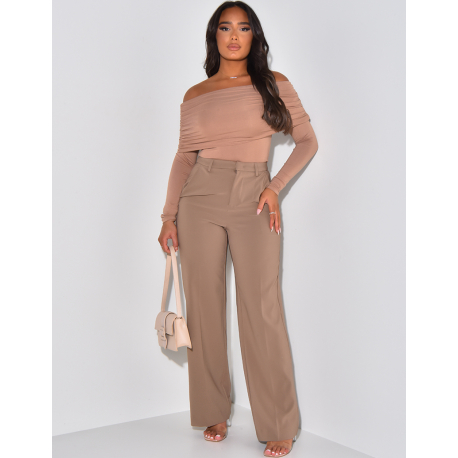 Straight-leg tailored trousers