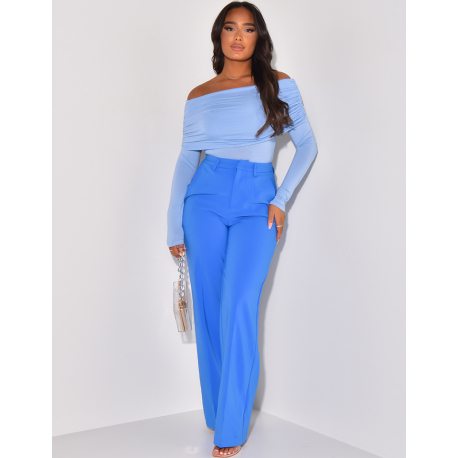 Pantalon de tailleur coupe droite