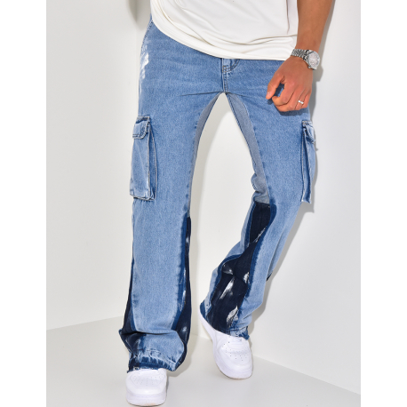 Jeans à tâches de peinture