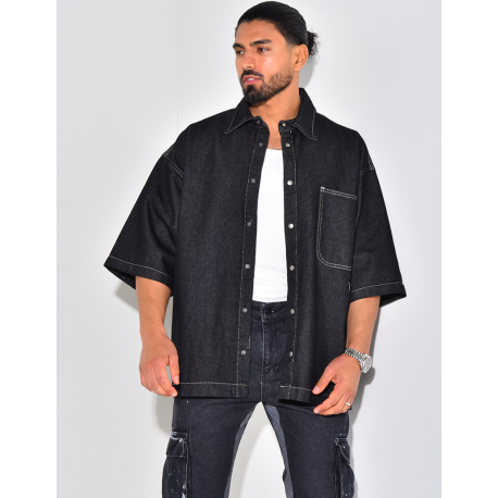 Chemise en jeans manches courtes oversize