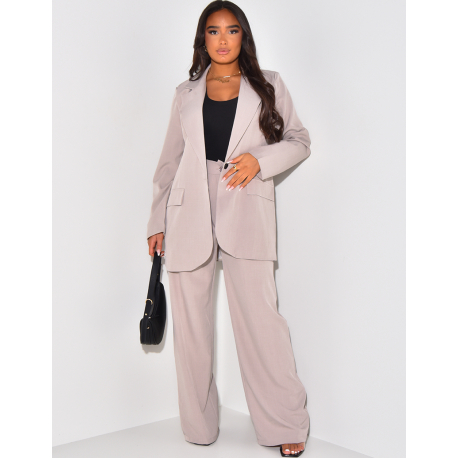 Ensemble de tailleur pantalon coupe droite et blazer oversize