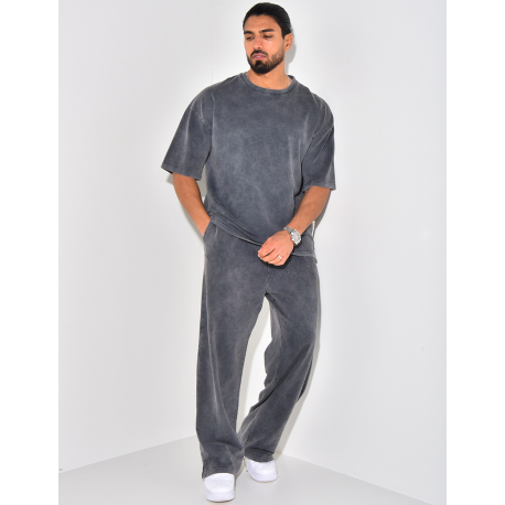 Ensemble pantalon et t-shirt délavé