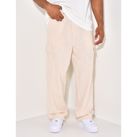 Pantalon cargo en lin