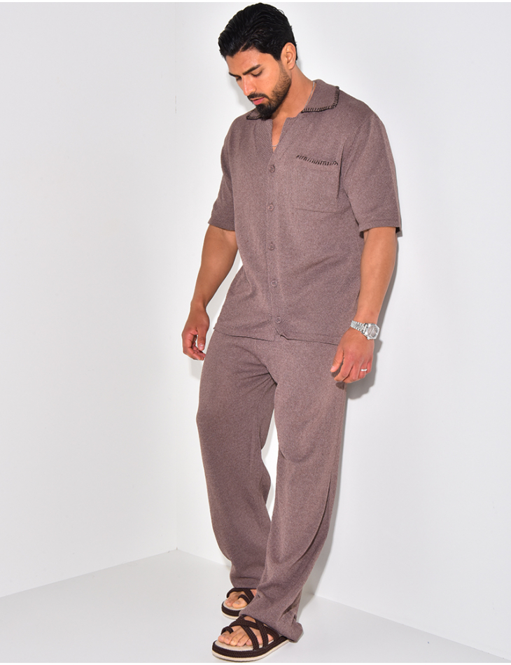 Ensemble pantalon et chemise manches longues