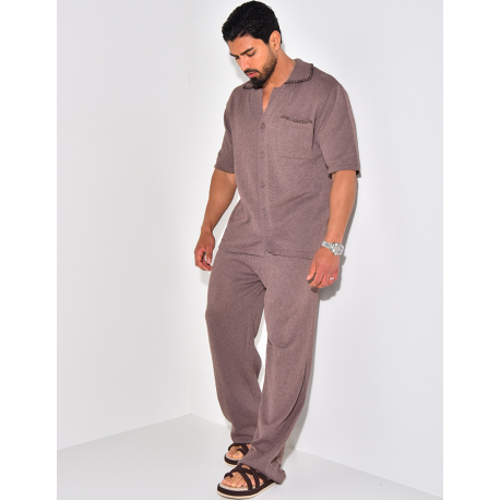 Ensemble pantalon et chemise manches longues