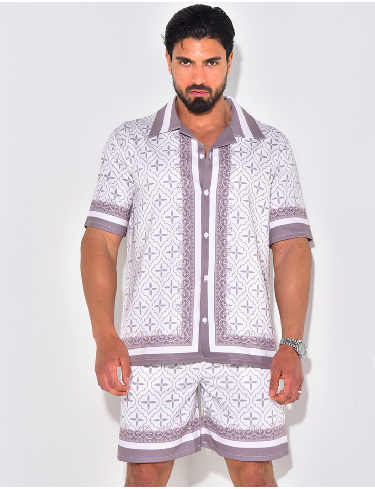 Ensemble chemise et short à motif