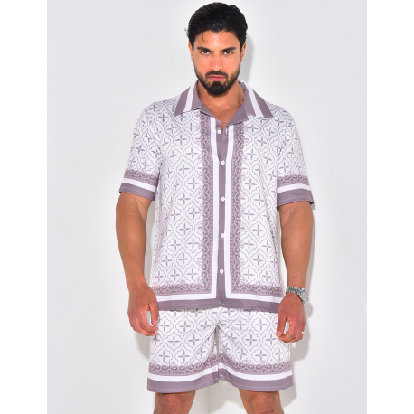 Ensemble chemise et short à motif