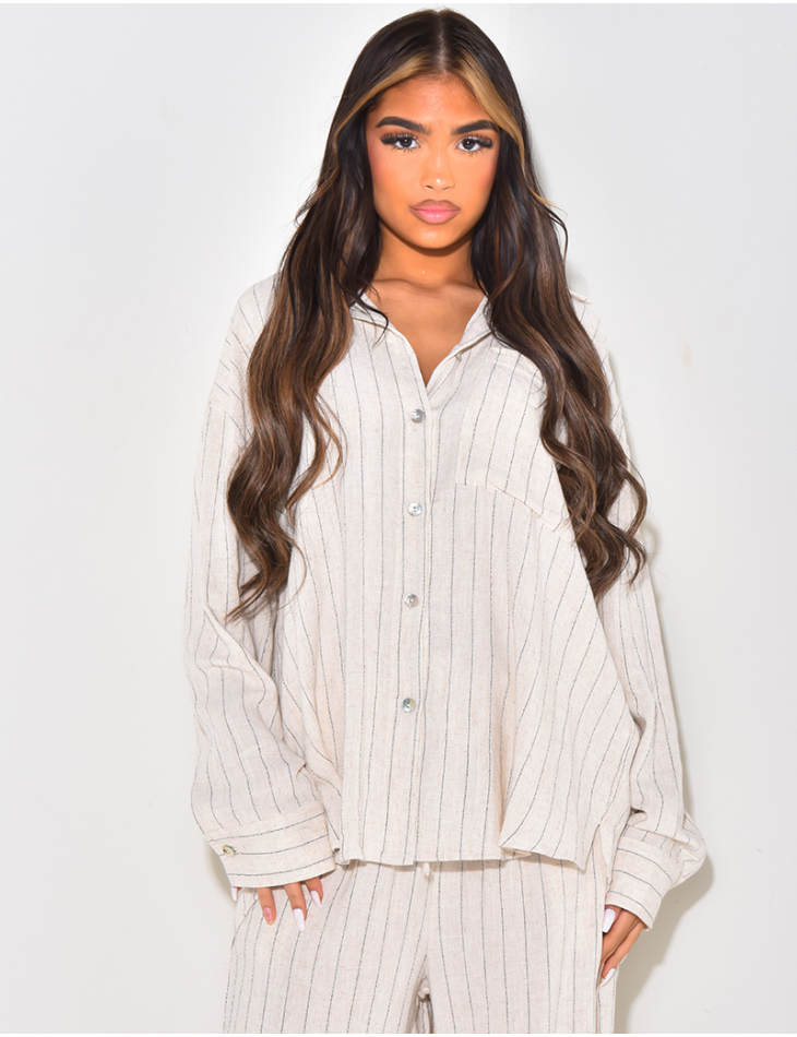 Oversized striped linen shirt