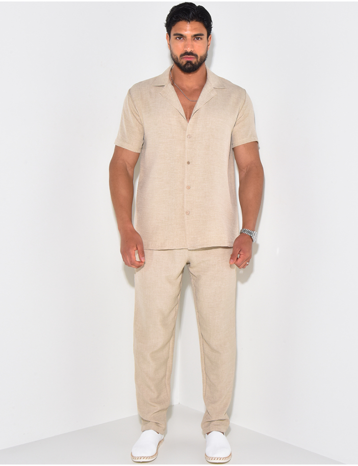 Ensemble léger pantalon et chemise manches courtes