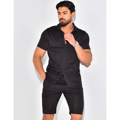 Ensemble short et chemise plissé