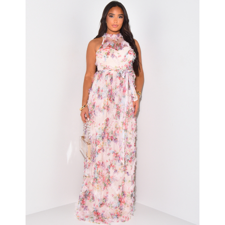 Floral ruffled maxi dress