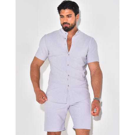 Ensemble texturé short et chemise