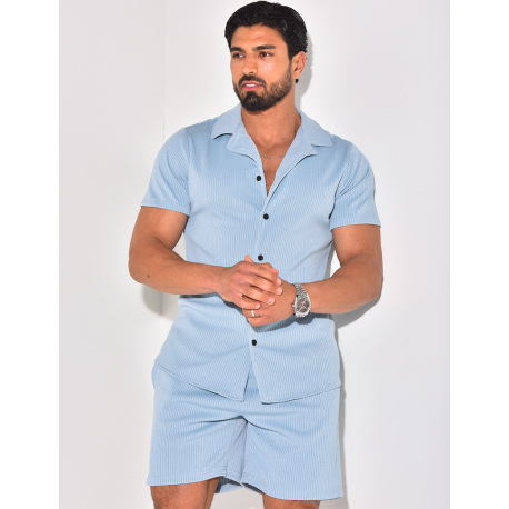 Ensemble short et chemise plissé