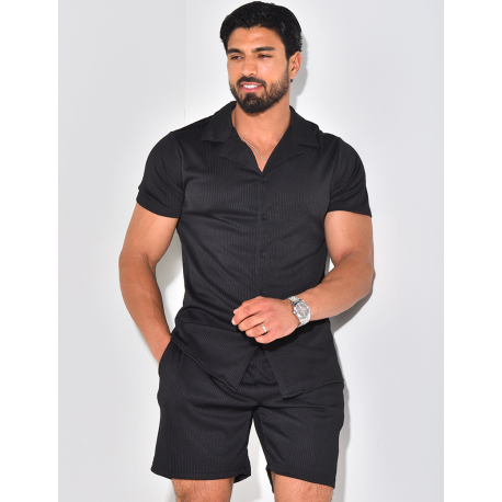 Ensemble short et chemise plissé