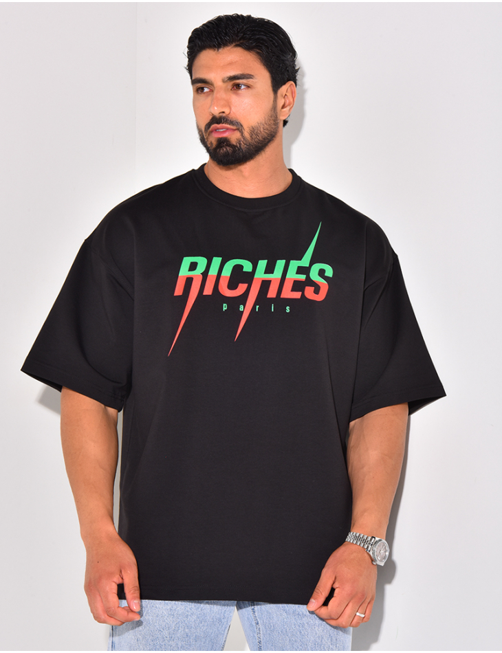 T-shirt "Riches", écriture bi-color