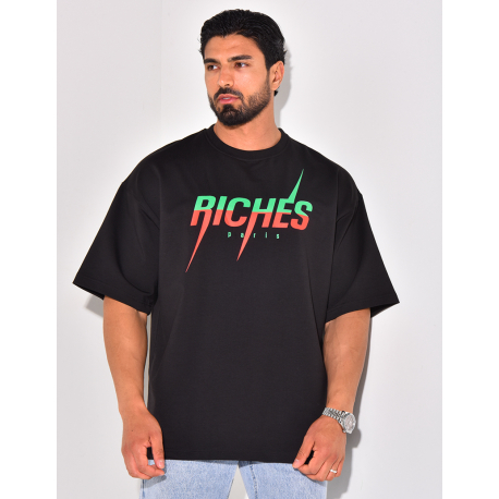 T-shirt "Riches", écriture bi-color