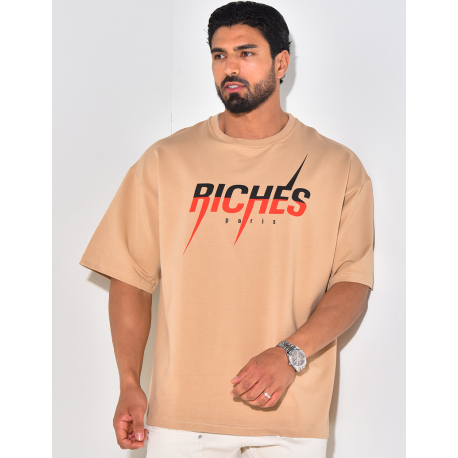 T-shirt "Riches", écriture bi-color