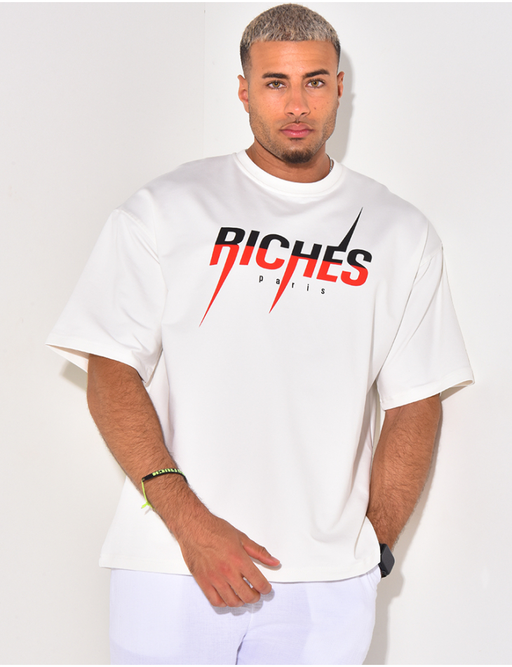 T-shirt "Riches", écriture bi-color