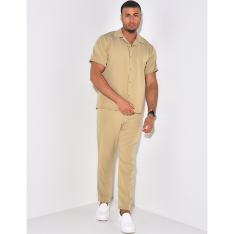 Ensemble pantalon et chemise uni