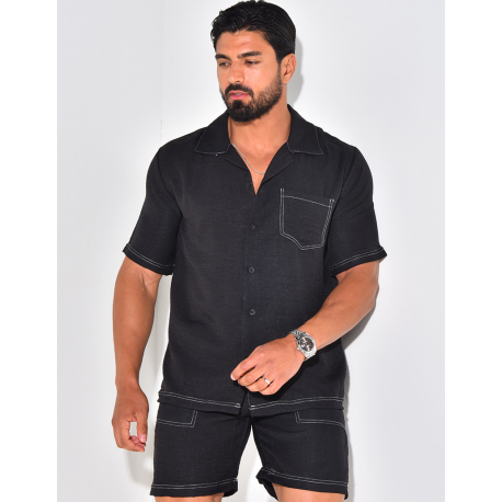 Ensemble short et chemise à poches