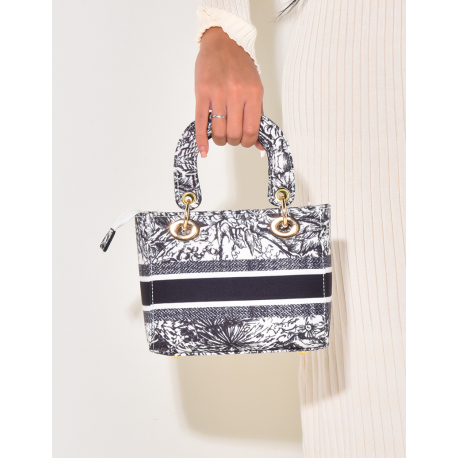 Small handbag with black & beige pattern