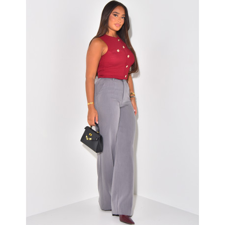 Mottled effect straight-leg tailored trousers