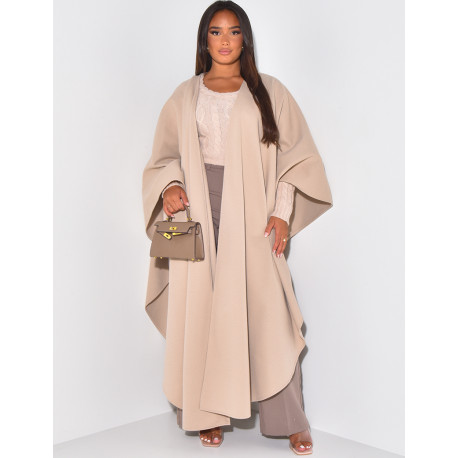 Long cape in textured fabric