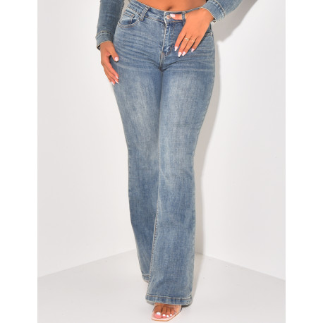 Vintage wash flare jeans