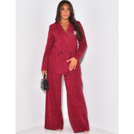 Tweed blazer & straight trousers set