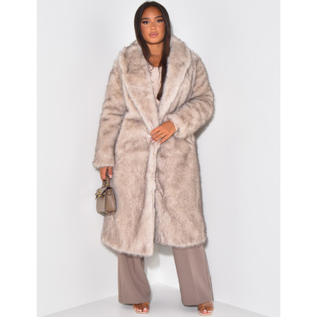 Oversized coat with premium fur