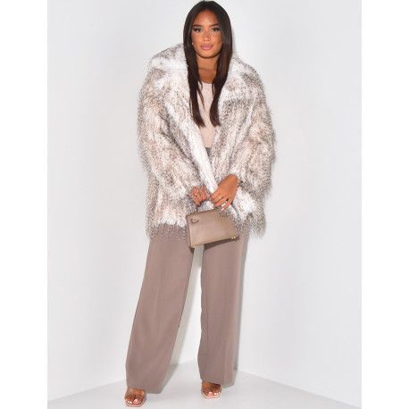 Mid-length coat in premium fur