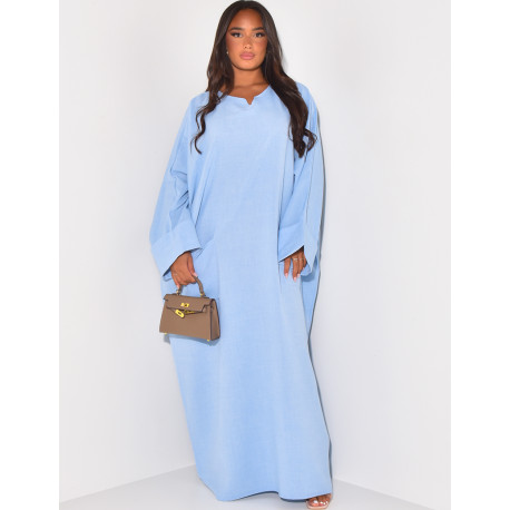 Oversized abaya with slit pockets