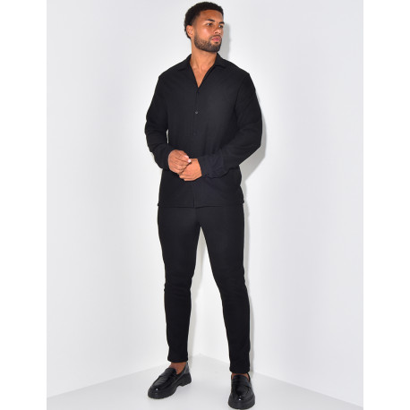 Ensemble pantalon et chemise plissés