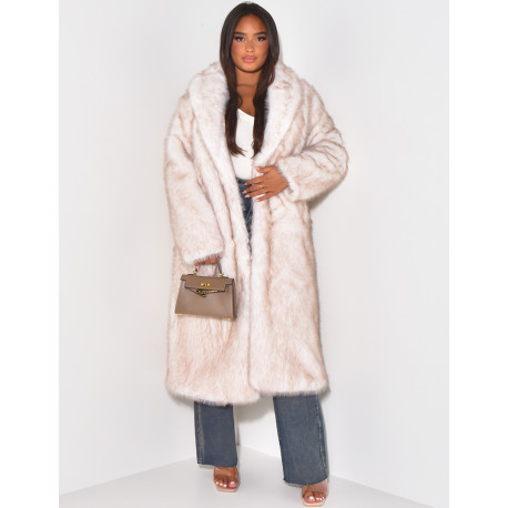 Oversized coat with premium fur