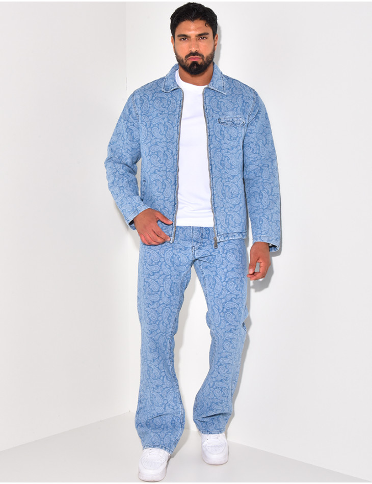 Patterned denim set