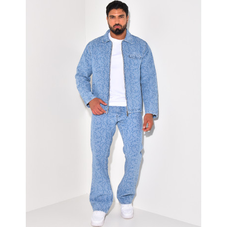 Patterned denim set